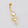 CELESTIAL STAR CZ DANGLE HEART CZ PLANET SATURN BELLY NAVEL RING 316L SURGICAL STEEL